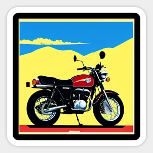 60s Vintage Style Motorcycle Poster Sticker